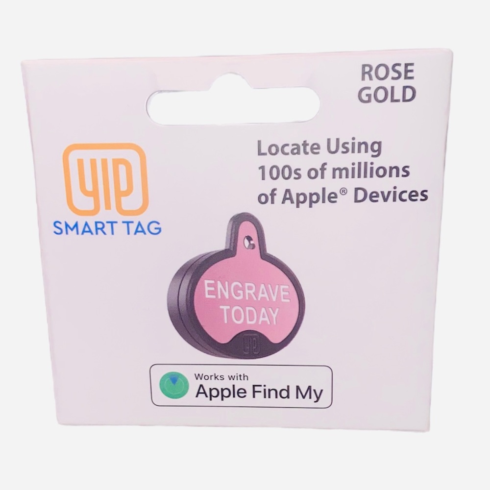 YIP | Smart Tag | Personalized ID Tag and Finder | Apple Compatible | ROSE GOLD
